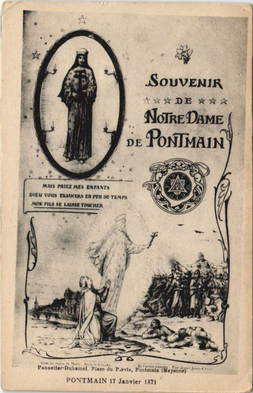 Carte postale ancienne Pontmain - Souvenir de Notre dame à Pontmain