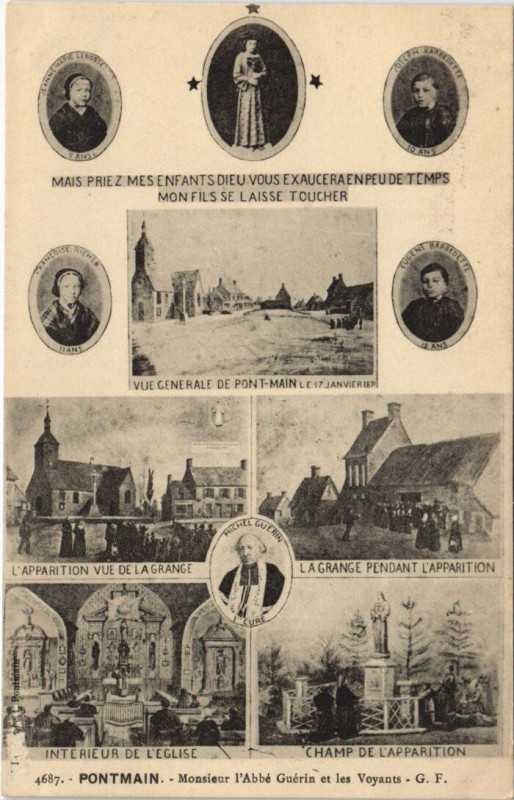 Carte postale ancienne Pontmain - Monsieur l'abbe à Pontmain