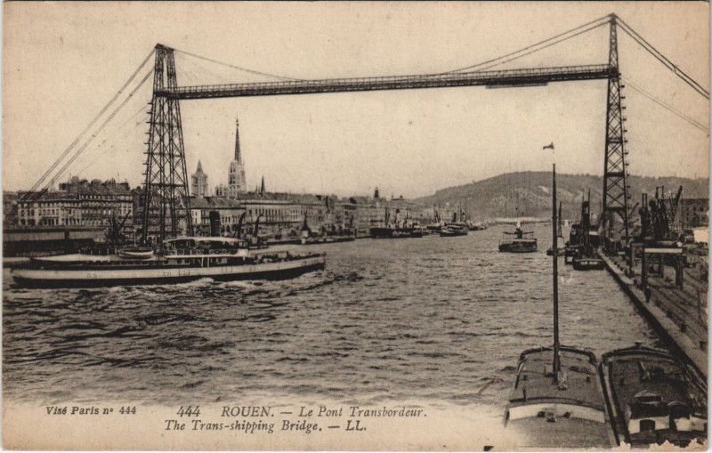 Carte postale ancienne Rouen - Le pont transbordeur à Rouen