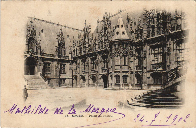 Carte postale ancienne Rouen - Palais de justice à Rouen