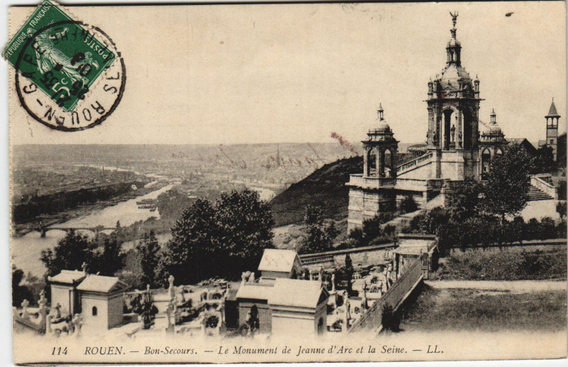 Carte postale ancienne Rouen - Le monument de jeanne à Rouen