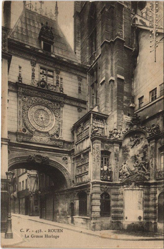 Carte postale ancienne Rouen - La grosse horloge à Rouen
