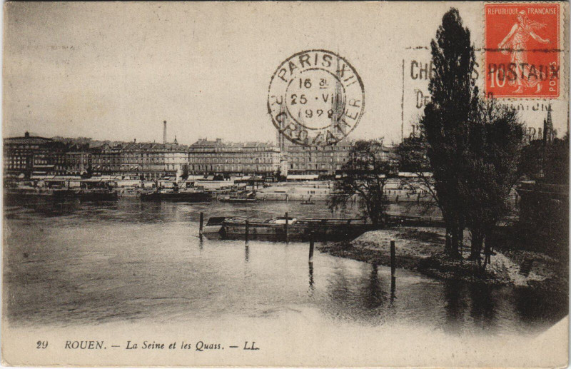 Carte postale ancienne Rouen - La Seine et les quais à Rouen