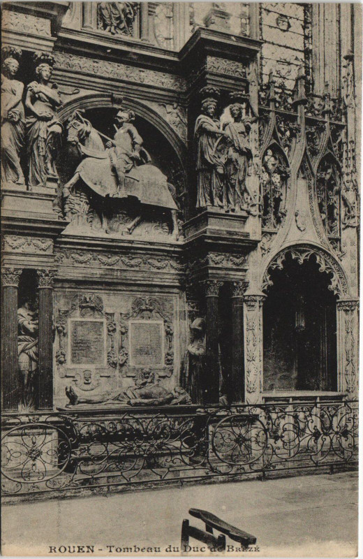 Carte postale ancienne Rouen - Tombeau du due à Rouen