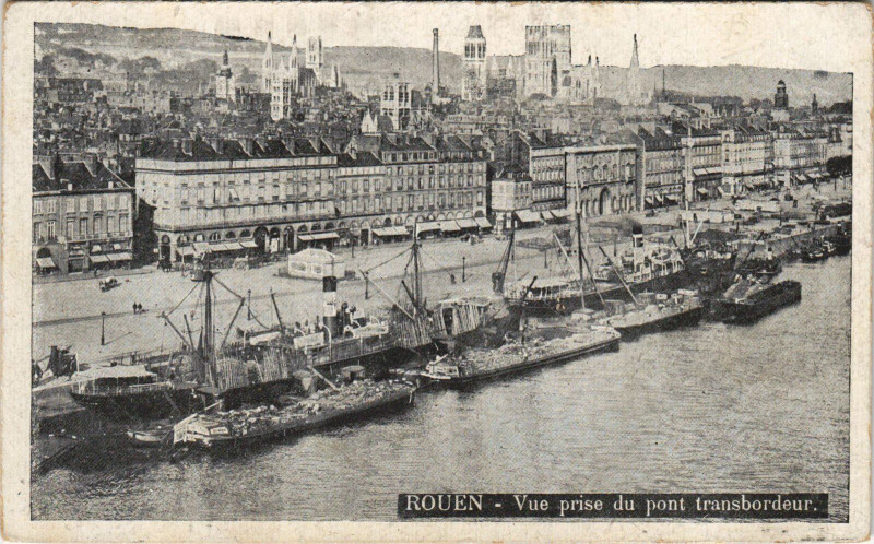 Carte postale ancienne Rouen - Vue prise du pont à Rouen