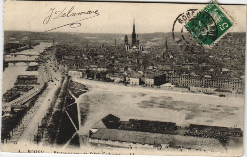 Carte postale ancienne Rouen - Panorama pris de à Rouen