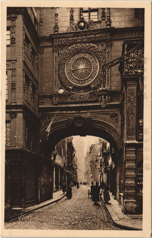 Carte postale ancienne Rouen - La grosse horloge à Rouen