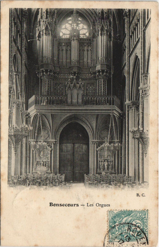 Carte postale ancienne Bon-Secours - Les orgues