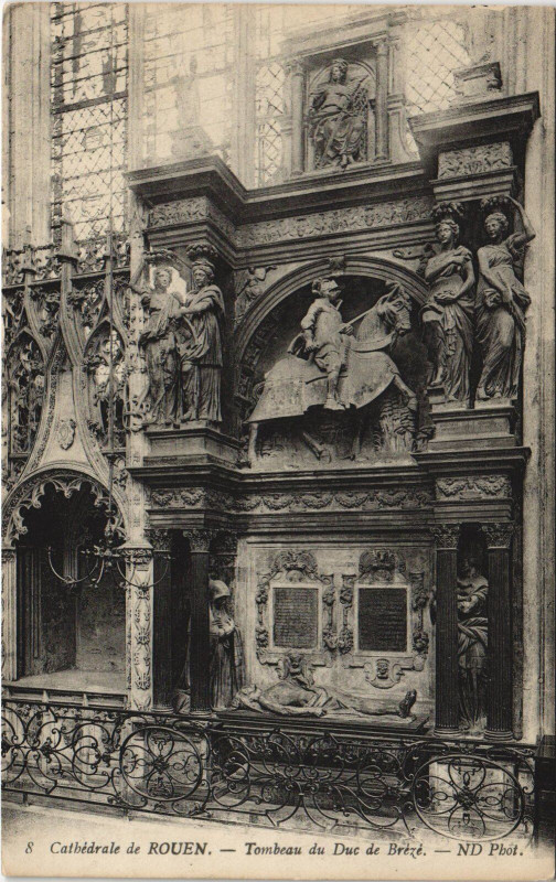 Carte postale ancienne Rouen - Tombeau du duc à Rouen