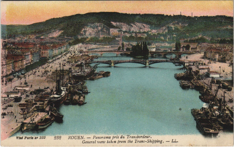 Carte postale ancienne Rouen - Panorama pris du à Rouen