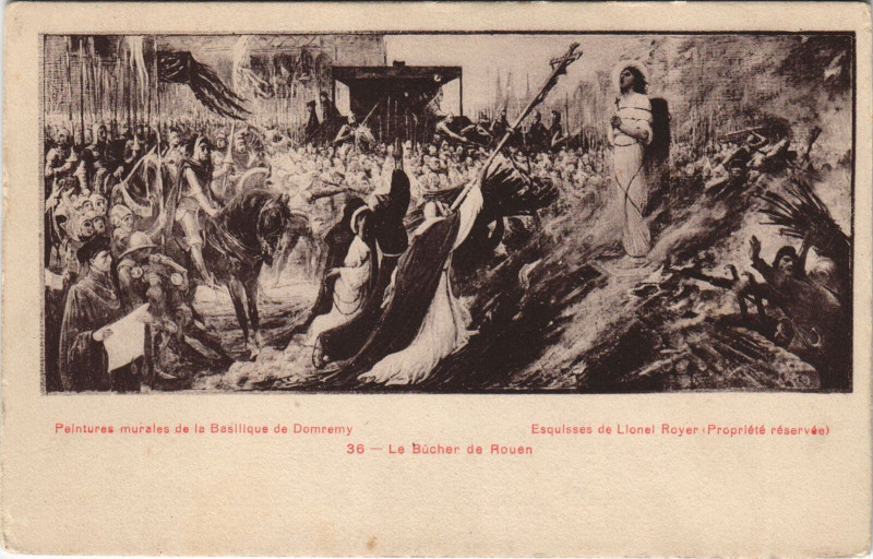 Carte postale ancienne Rouen - Le bucher à Rouen