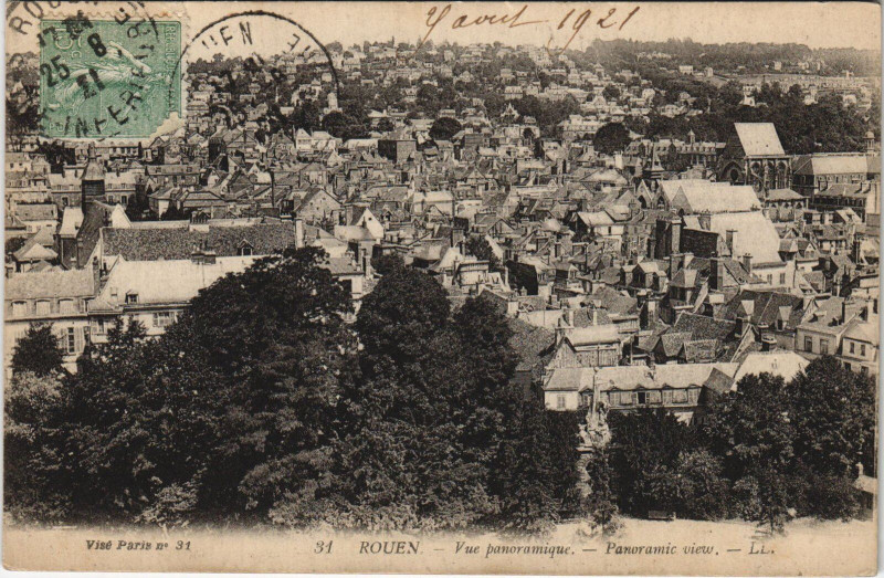 Carte postale ancienne Rouen - Vue panoramique à Rouen