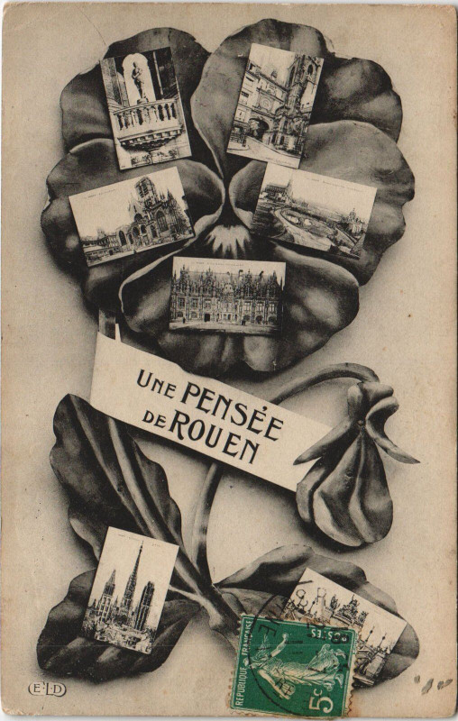 Carte postale ancienne Une pensée de Rouen à Rouen