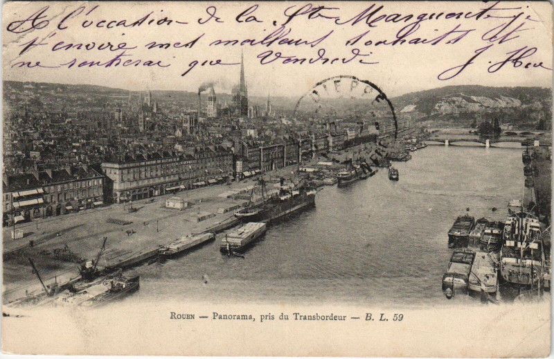 Carte postale ancienne Rouen - Panorama à Rouen