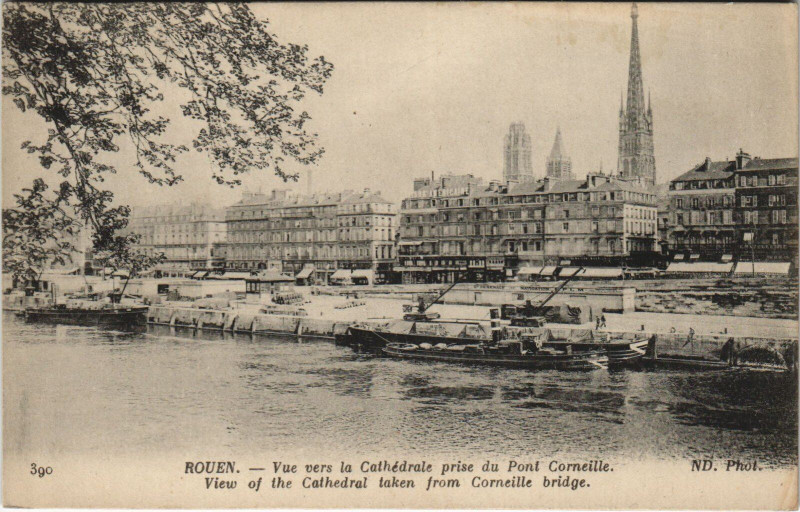 Carte postale ancienne Rouen - Vue Vers La Cathedrale à Rouen