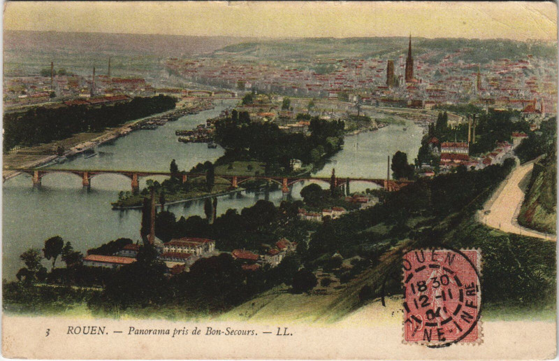 Carte postale ancienne Rouen - Panorama à Rouen