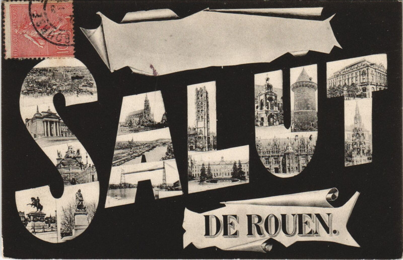Carte postale ancienne Salut de Rouen à Rouen