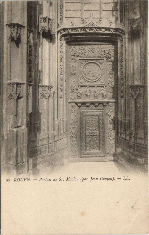 Carte postale ancienne Rouen - Portail de Saint-maclou à Rouen