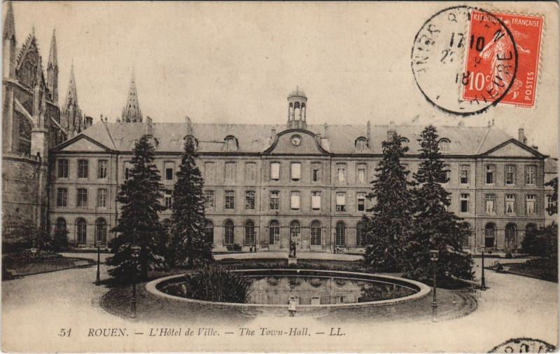 Carte postale ancienne Rouen - L'hotel de ville à Rouen
