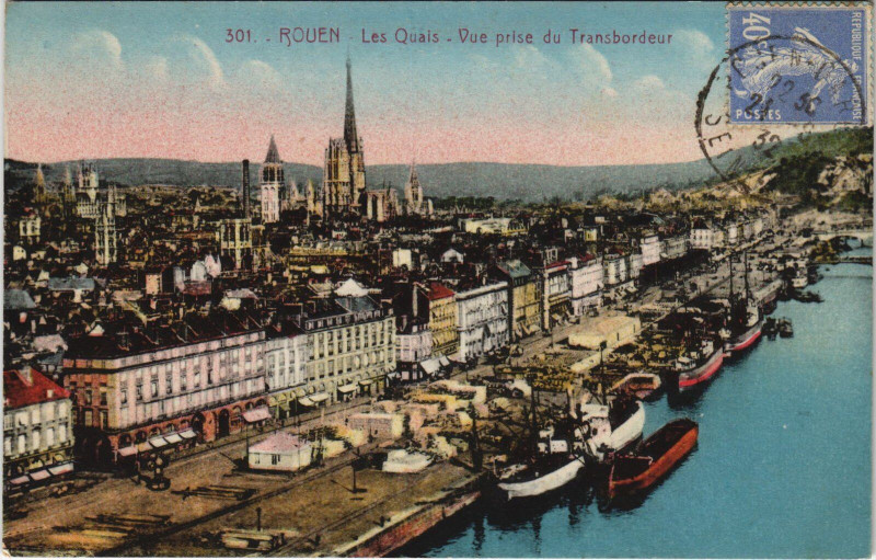 Carte postale ancienne Rouen - Les quais à Rouen