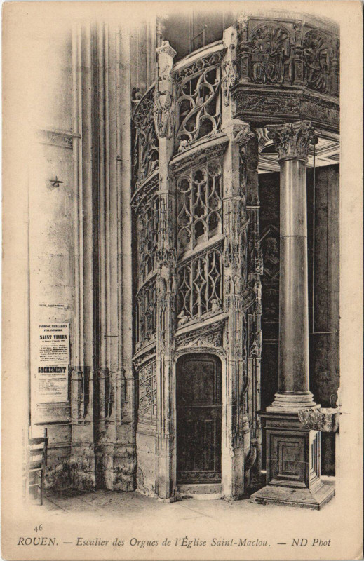 Carte postale ancienne Rouen - Escalier des à Rouen