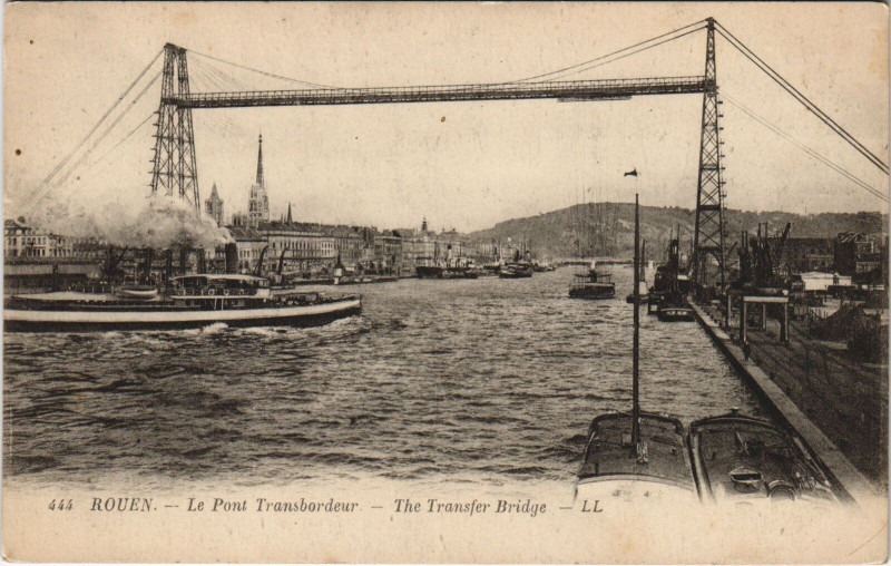 Carte postale ancienne Rouen - Le pont transbordeur à Rouen
