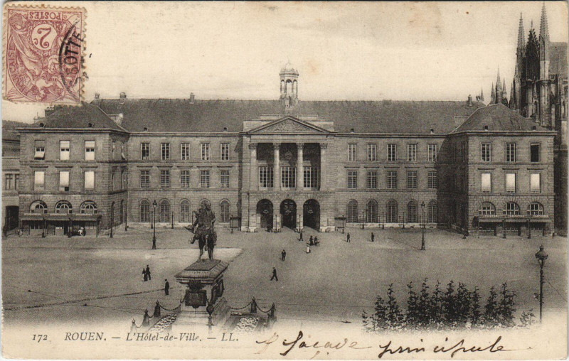 Carte postale ancienne Rouen - L'Hotel de ville à Rouen