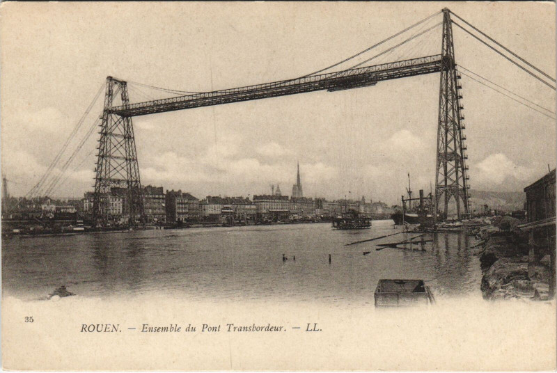 Carte postale ancienne Rouen - Ensemble du pont à Rouen