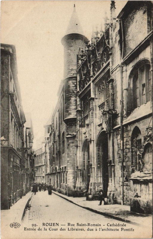 Carte postale ancienne Rouen - Rue Saint-Romain à Rouen