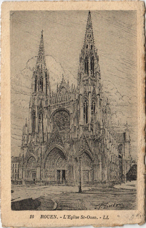 Carte postale ancienne Rouen - L'Eglise Saint-Ouen à Rouen
