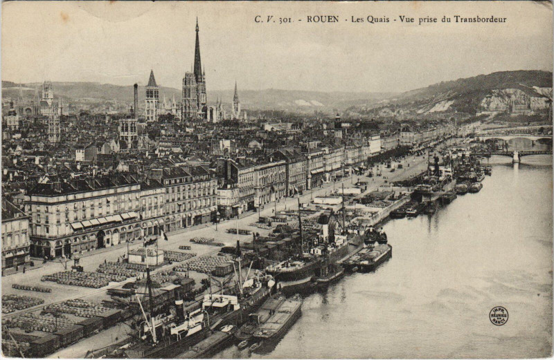Carte postale ancienne Rouen - Les Quais à Rouen