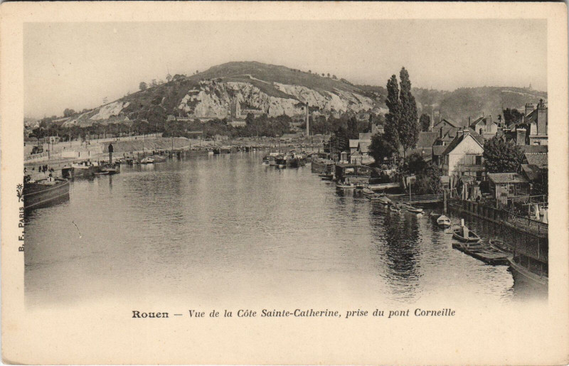 Carte postale ancienne Rouen - Vue de la cote à Rouen