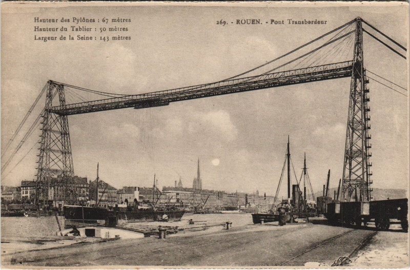 Carte postale ancienne Rouen - Pont transbordeur à Rouen
