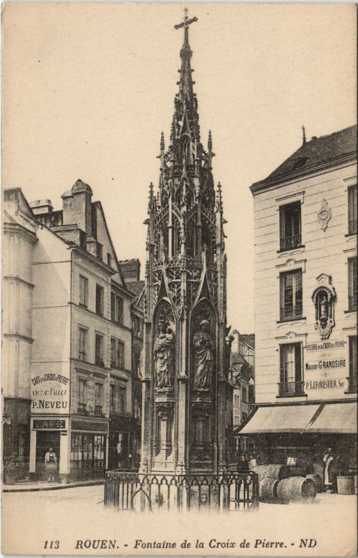 Carte postale ancienne Rouen - Fontaine de la croix à Rouen