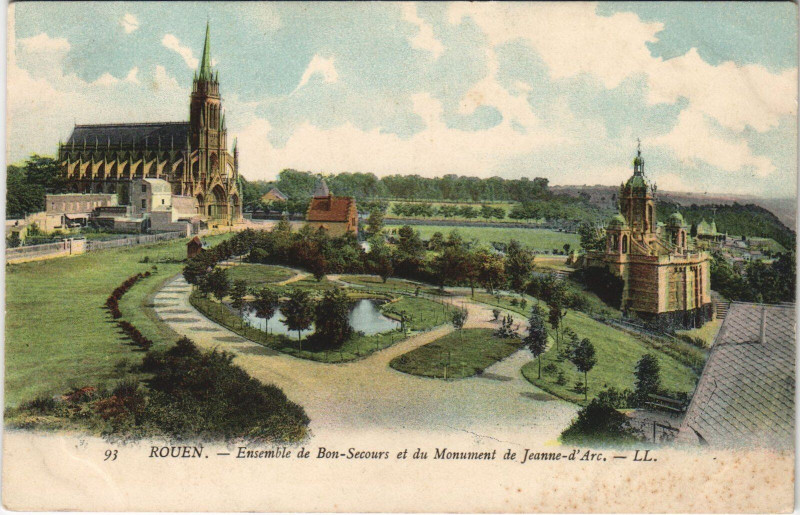 Carte postale ancienne Rouen - Ensemble de Bon Secours à Rouen