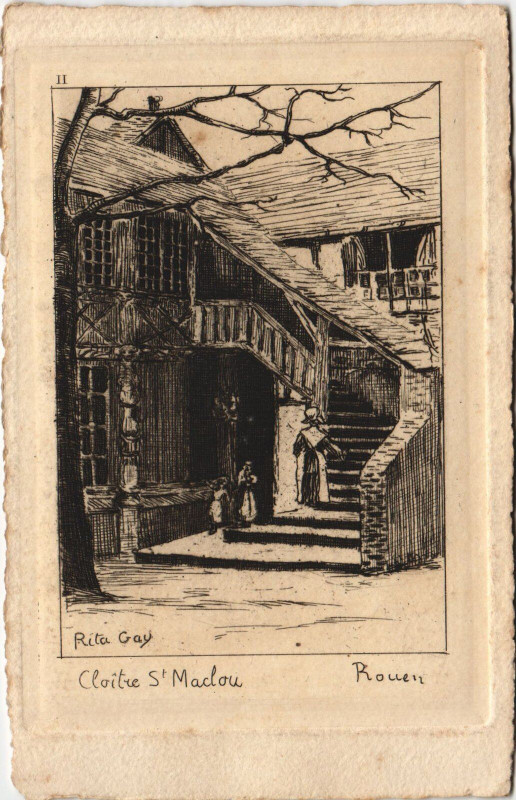Carte postale ancienne Claitre S'Maclou Rouen à Rouen