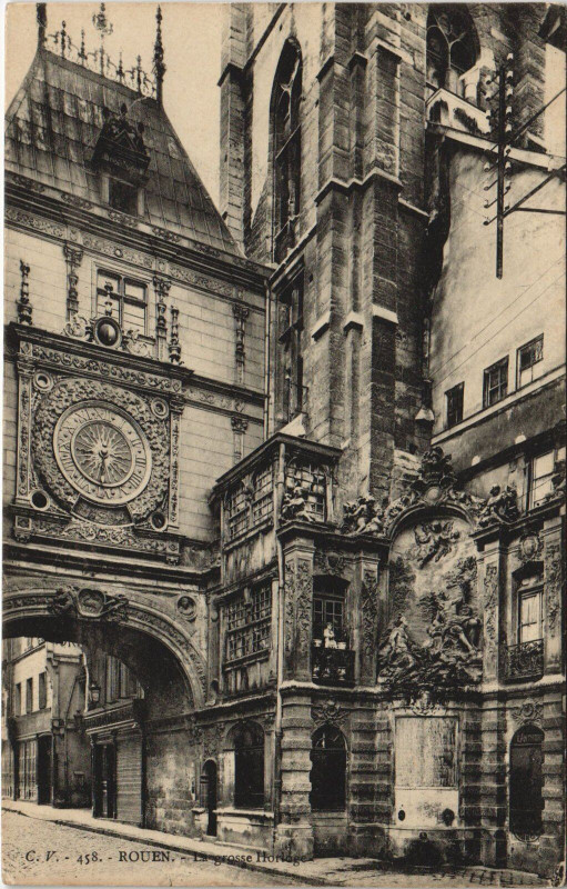 Carte postale ancienne Rouen - La Grosse horloge à Rouen
