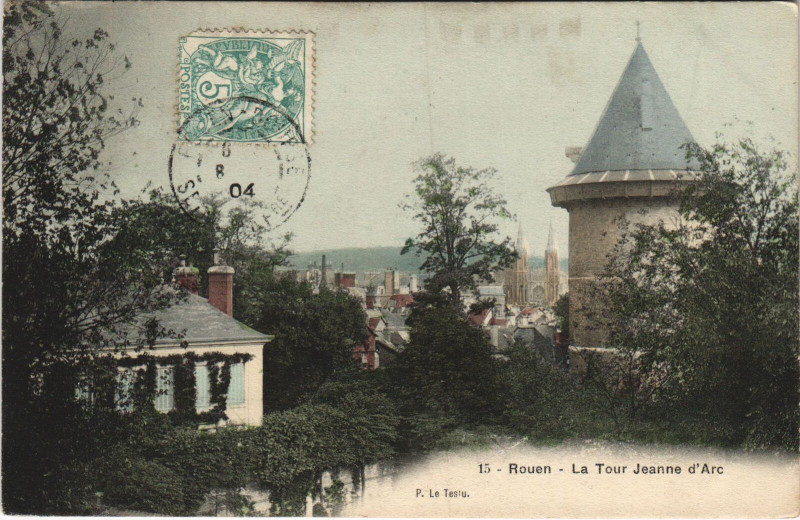 Carte postale ancienne Rouen - La tour jeanne à Rouen