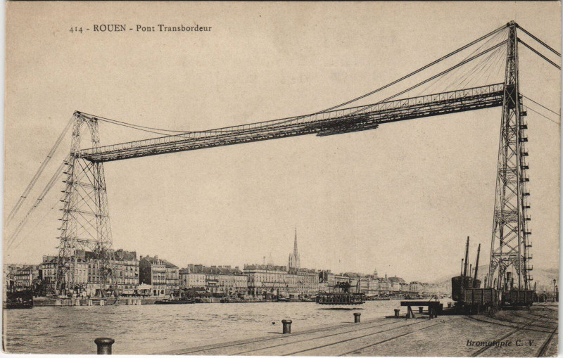 Carte postale ancienne Rouen - Pont transbordeur à Rouen