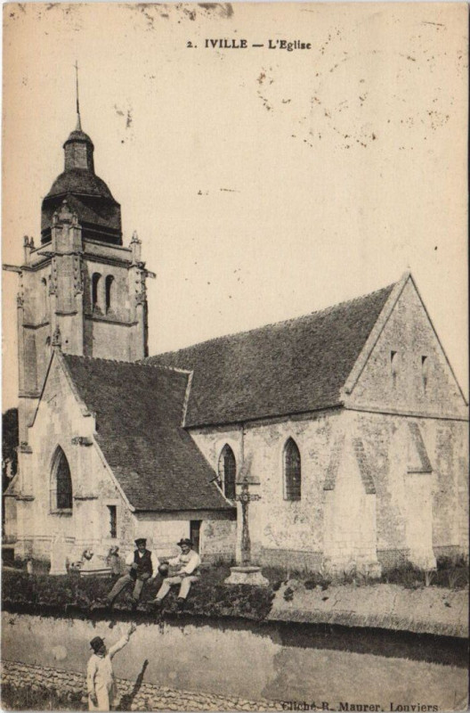 Carte postale ancienne Iville - L'Eglise à Iville