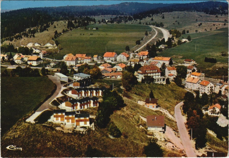 Carte postale ancienne Jougne Vue aerienne à Jougne