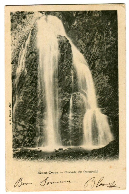 Carte postale ancienne Puy-de-Dôme Mont-Dore Cascade du Queureilh à Mont-Dore