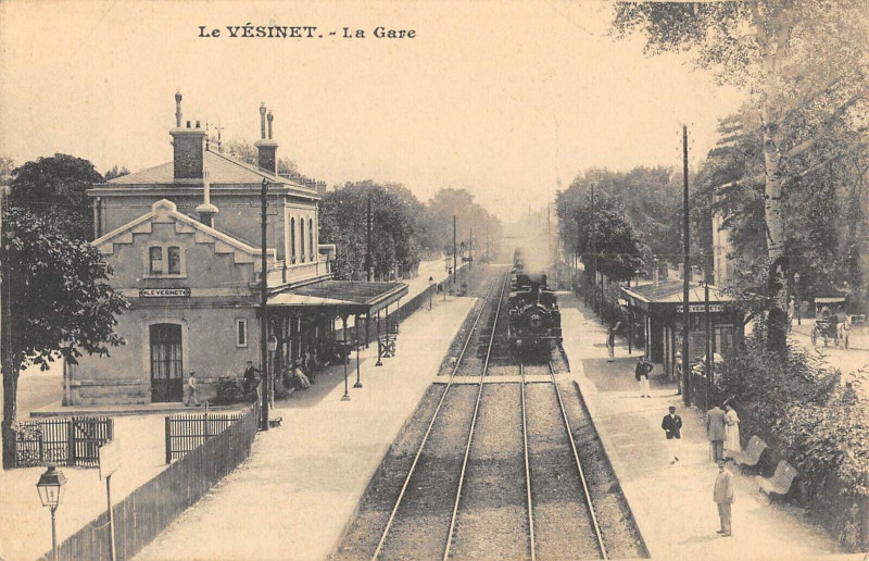 Carte postale ancienne Le Vesinet La Gare (Train