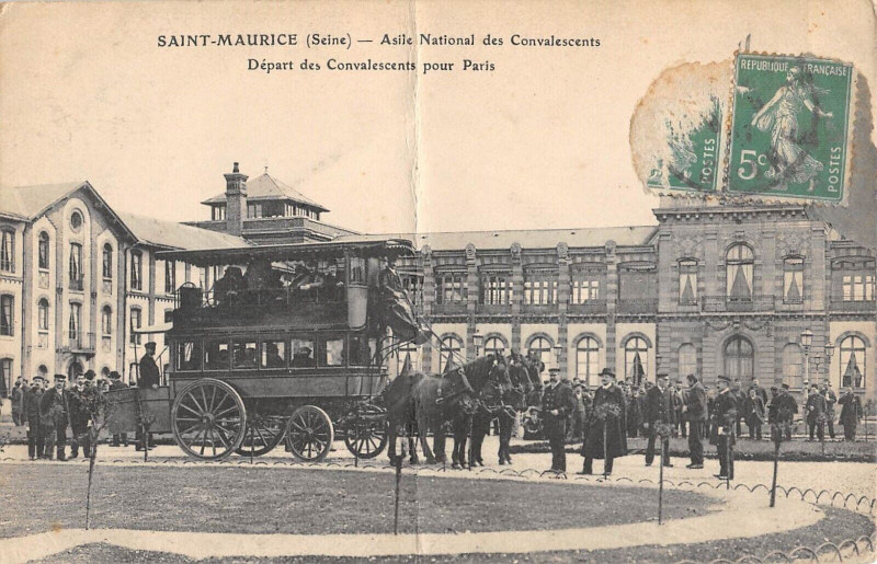 Carte postale ancienne Saint Maurice Asile National Depart Diligence à Saint-Maurice