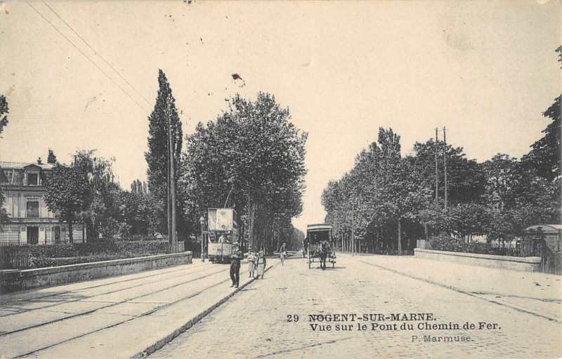 Carte postale ancienne Nogent Sur Marne Vue Sur Le Pont Du Chemin De Fer à Nogent-sur-Marne
