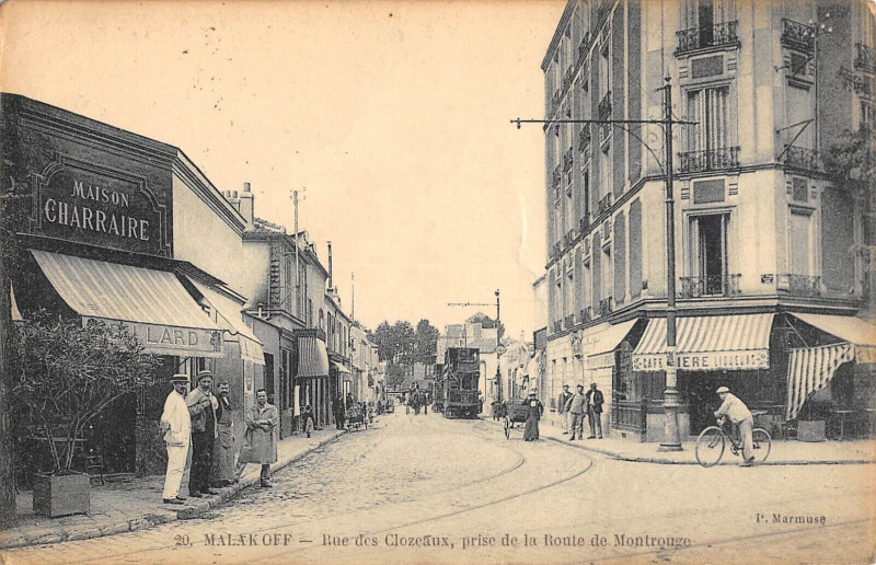 Carte postale ancienne Malakoff Rue Des Clozeaux Prise De La Route De Montrouge à Malakoff