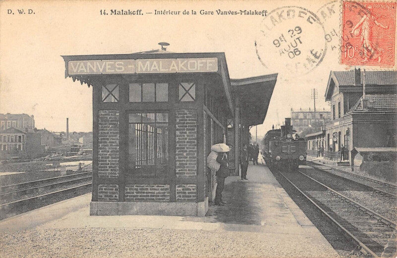 Carte postale ancienne Malakoff Interieur De La Gare Vanves Malakoff (Train à Malakoff