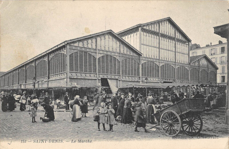 Carte postale ancienne Saint Denis Le Marche à Saint-Denis
