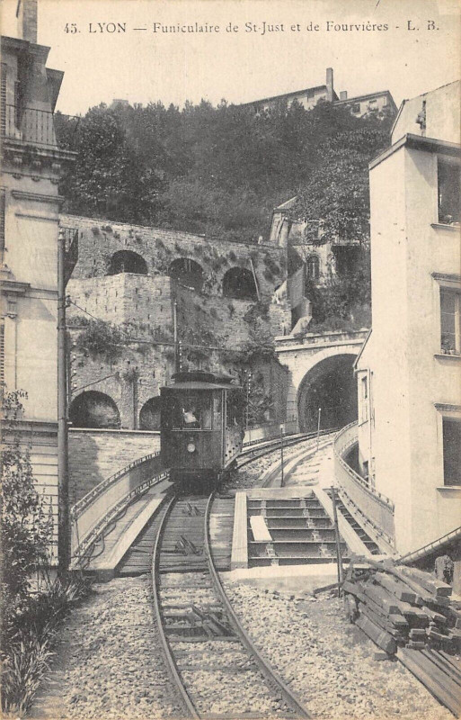 Carte postale ancienne Lyon Funiculaire De Saint-Just Et De Fourvieres à Lyon