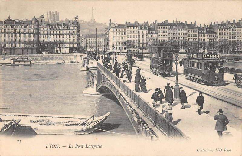 Carte postale ancienne Lyon Le Pont Lafayette à Lyon